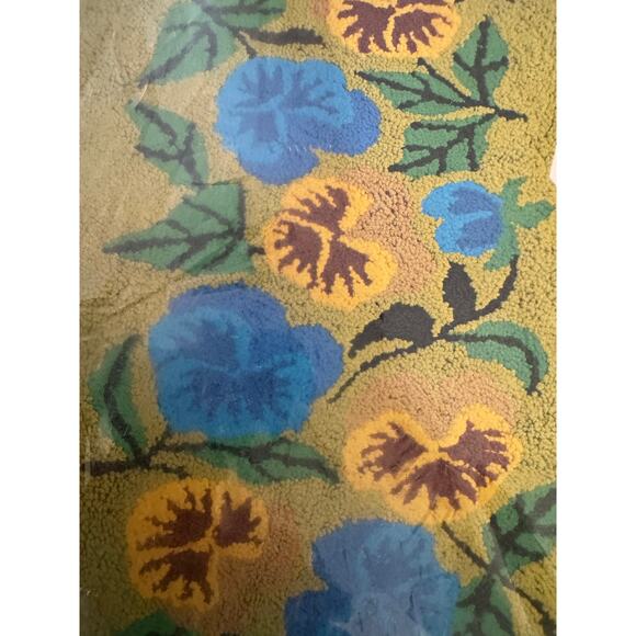 Vintage 1970s Columbia Minerva Rugs By The Numbers Kit #4808 Pansies MCM - Picture 3 of 6